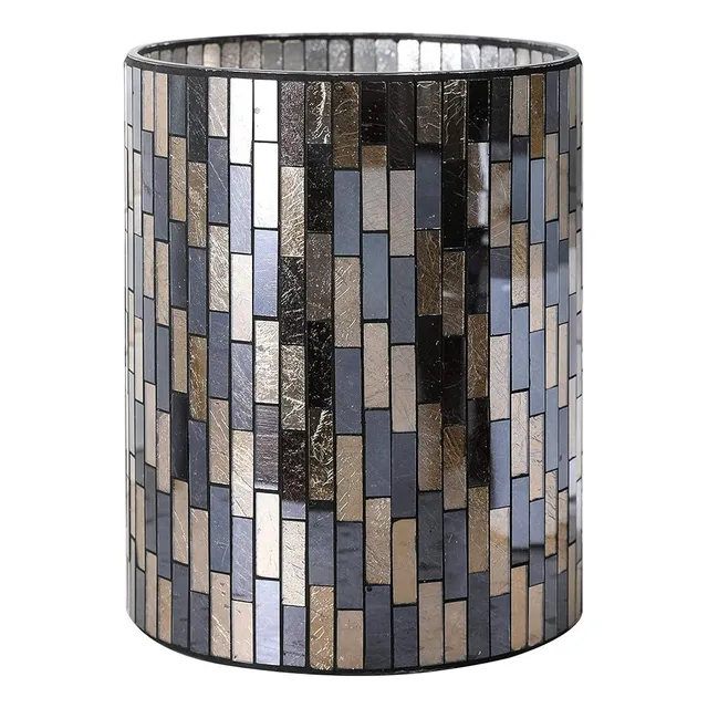 Cubo De Basura Baño Decoración De Vidrio De Mosaico L...