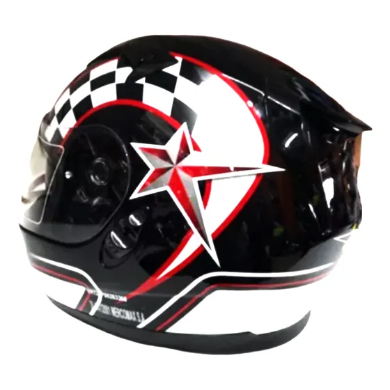 Casco Integral Marca V Can Modelo V 122 Negro Rojo Fas