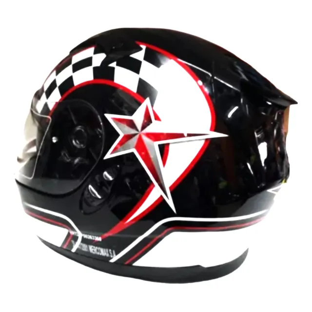 Casco Integral Marca V Can Modelo V 122 Negro Rojo Fas