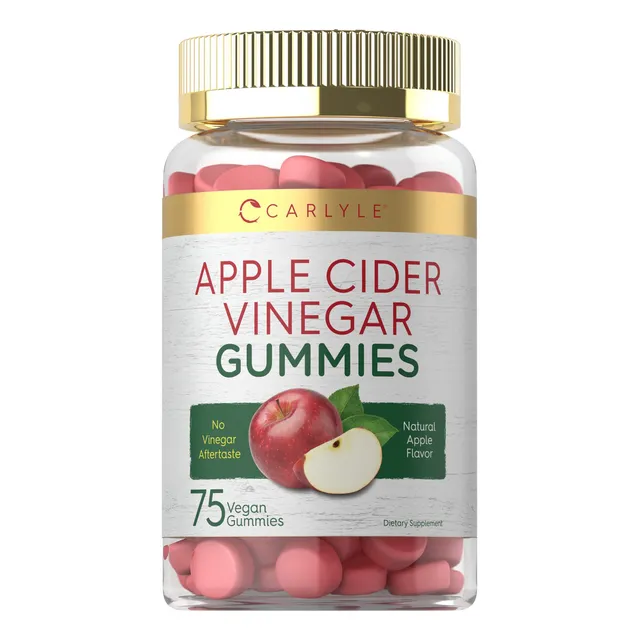 Suplemento vegano de vinagre de sidra de manzana Carlyle, 75 unidades