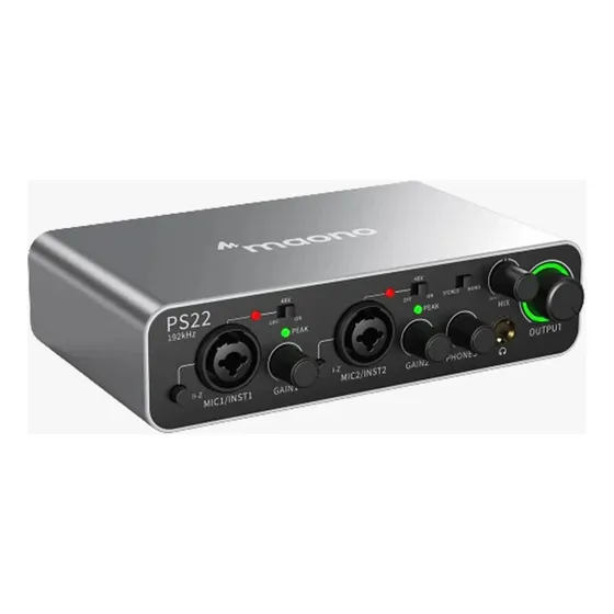 Interfaz Audio Maono Ps22 Duo Equivalente Al M-audio M-track