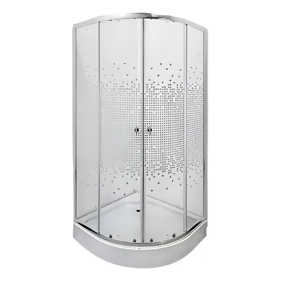 Vidrios Mampara 70x70x185 Cm Curvo Sin Receptaculo Joytek