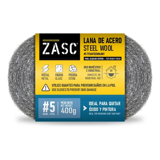 Lana De Acero / Grado #5 / Peso: 400 Gramos / Marca Zasc