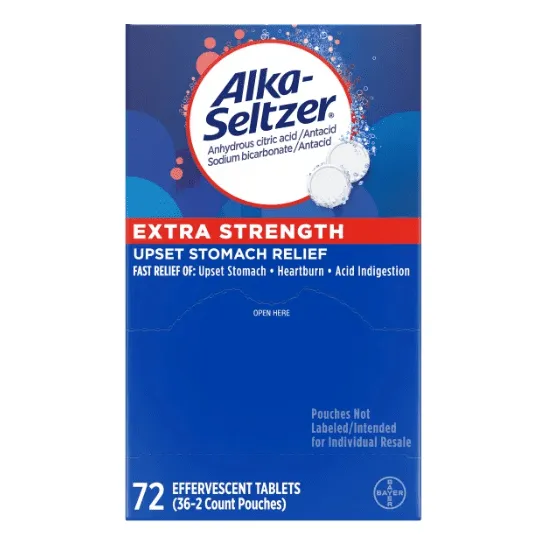 Alka Seltzer Extra Strength 72 Comprimidos Efervescentes