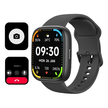 Smartwatch Relógio Inteligente Esportivo Com Ligaç Preto