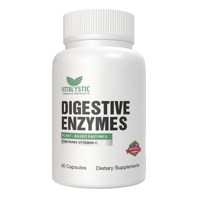 Enzimas Digestivas 90 Caps Para Adelgazar | Vitalystic Sabor Sin Sabor