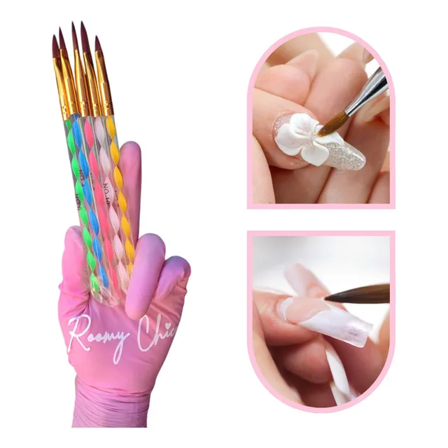 5 Pinceles Kolinsky Acrílico Uñas Postizas Cerdas Suaves