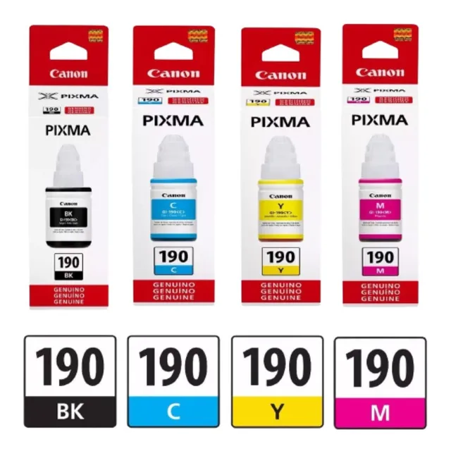 Tinta Canon 190 Combo Kit X4 Original G2100  G3100 G4110