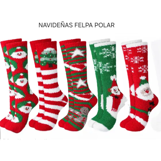Medias De Navidad Navideñas De Felpa Forro Polar
