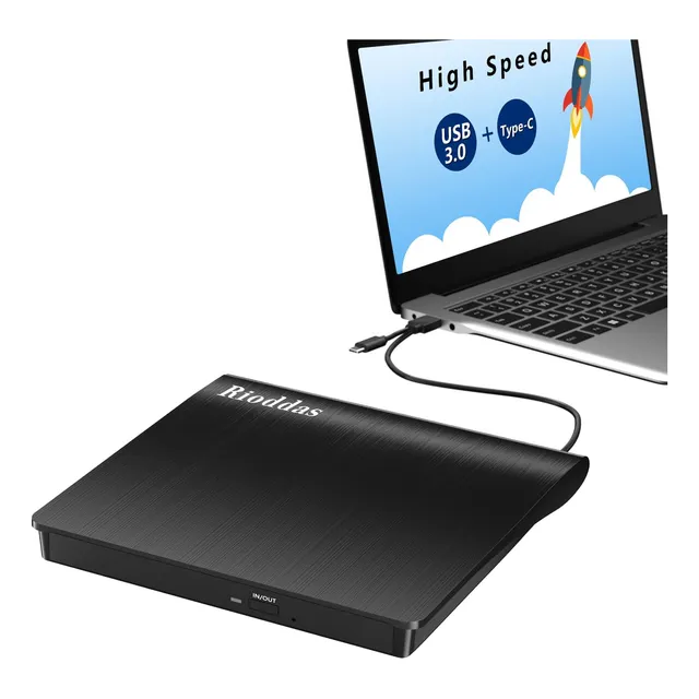 Disk Duplicator Unidad Dvd Externa Usb 3.0 Tipo C Portabl...