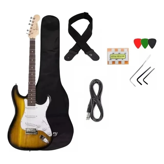 Guitarra Eléctrica Mercury Con Accesorios, Nueva! Diestro Café Arce Sólida