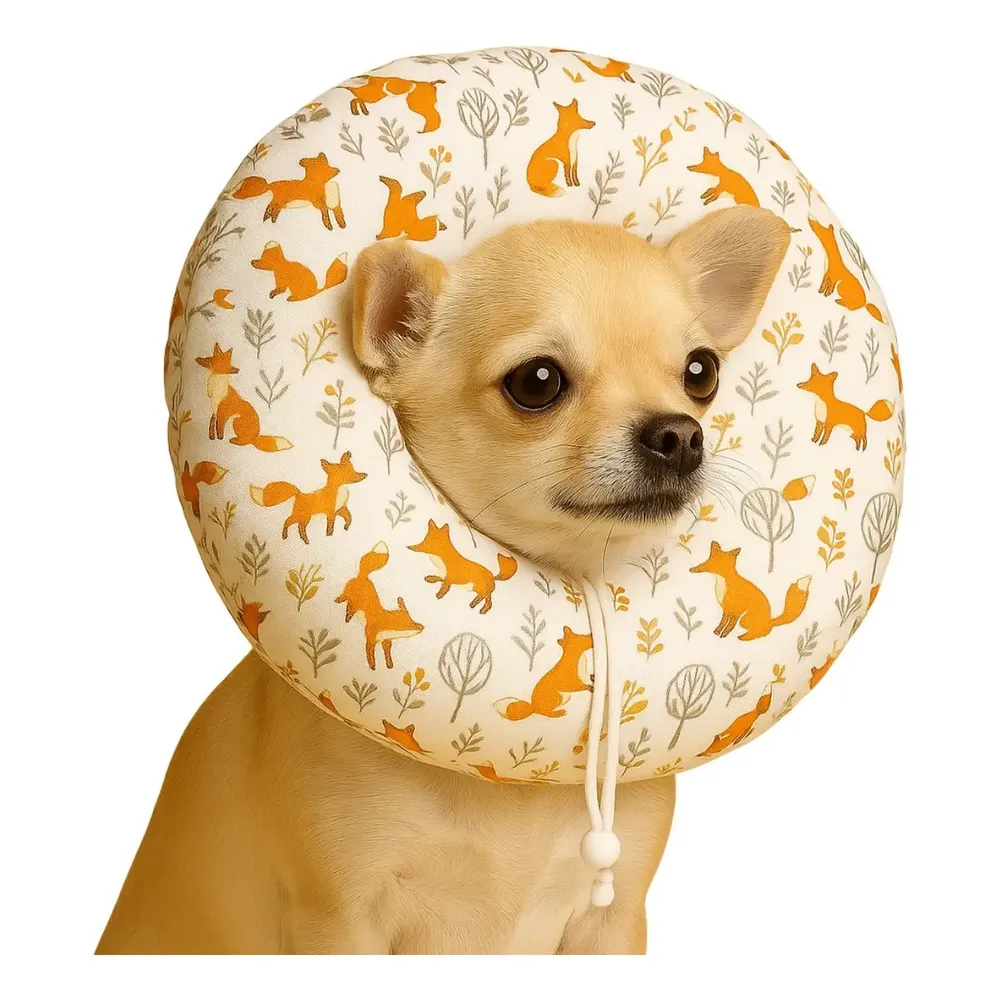 Colar Elizabetano Gato Cães Confort Proteção Pós Cirúrgico M Cor Branco Floresta