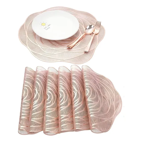 Mantel Individual Posavasos Patron Tapetes Mesa Redondo 6pcs