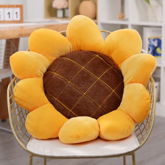 V For Almohada Decorativa Felpa Con Forma Girasol 40cm .