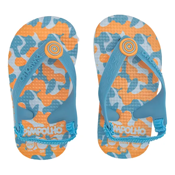Chinelo Bebê Infantil C/elástico Pimpolho Menino Tam 17 A 23