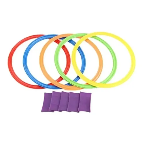 Eddy Toys Juego De Rayuela Con 10 Aros De Colores – Incluye Piezas De Conexión – Actividad Al Aire Libre Para Niños