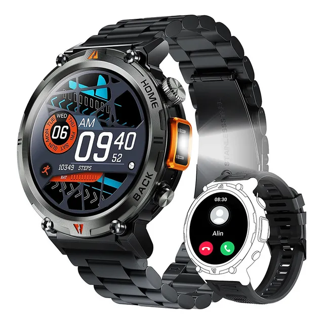 Reloj Inteligente Lemfo Sports Con Luz Led De Acero Inoxidab