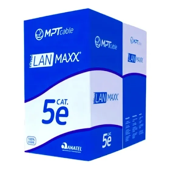 Cabo Rede Cat5e 100% Cobre 305m Preto Mpt Homol. Anatel