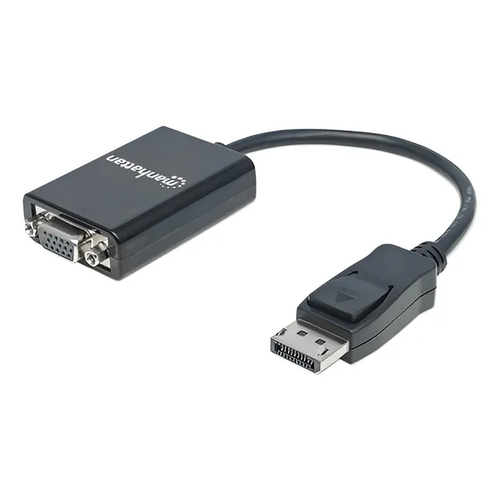 Adaptador Displayport M A Vga H 15cm Negro Manhattan