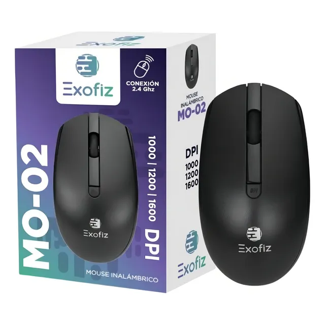Mouse Inalambrico Mo-02 Exofiz Color Negro