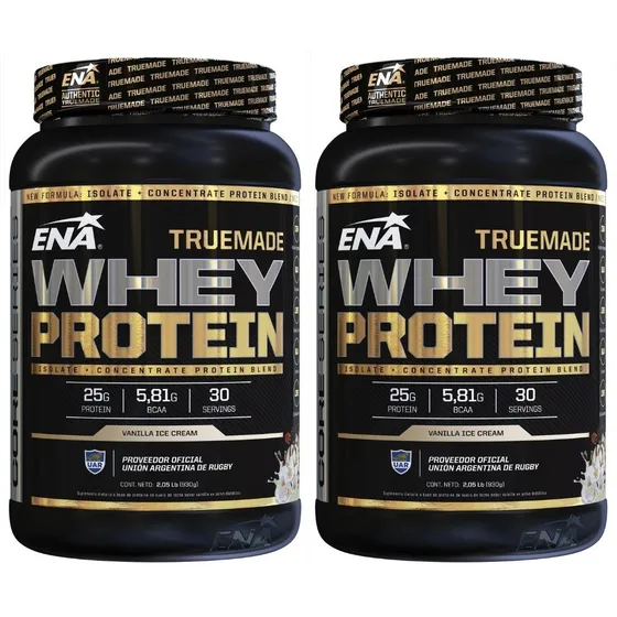 2 Whey Protein Ena True Made 2lb Proteina Aislada + Concent
