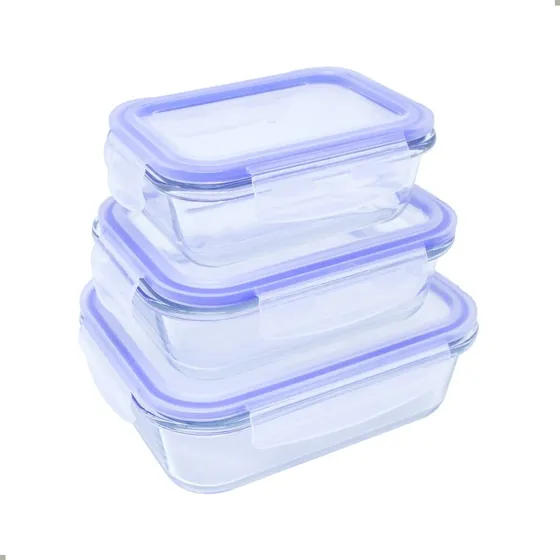Pote Hermético Retangular Freezer Congelar Recipiente Kit