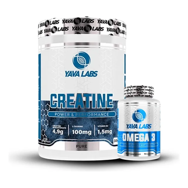 Creatina Monohidratada Yava Labs 300gr+omega 3 90 Softgel Natural