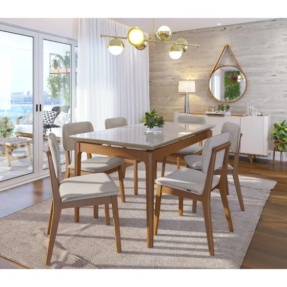 Mesa Comedor Madera Maciza Vidrio Pintado 1.8x80x90cm