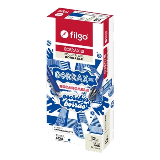 Lapicera Bolígrafo Roller Borrable Filgo Borrax Go X 12 Color de la tinta Azul