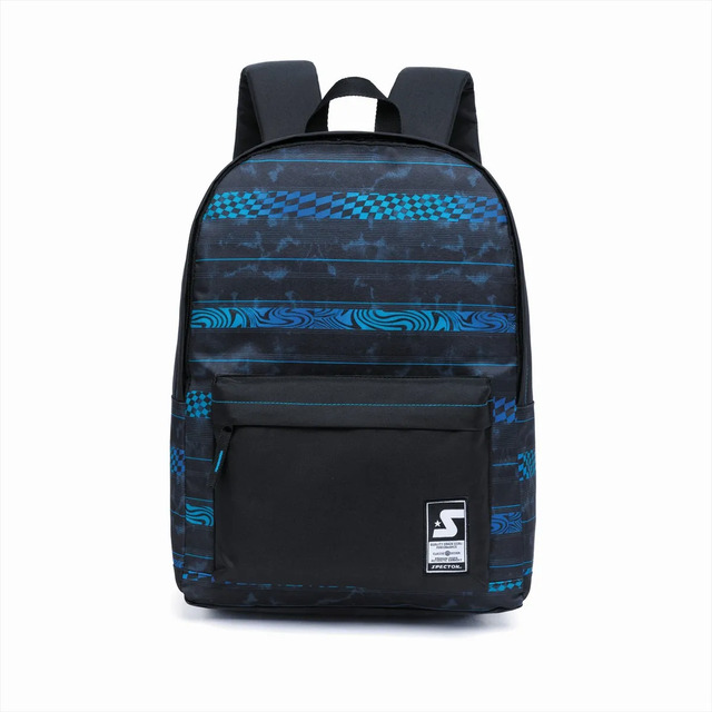 Mochila Escolar Masculina Resistente Espaçosa Trabalho Azul Linhas Geométrico