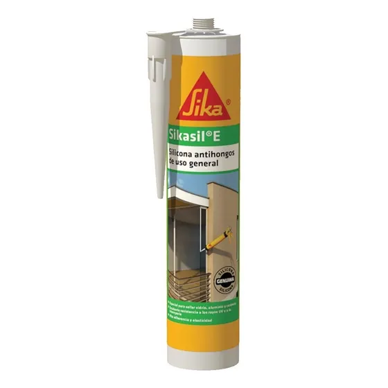 Silicona antihongos Sikasil E de Sika para uso general 280ml
