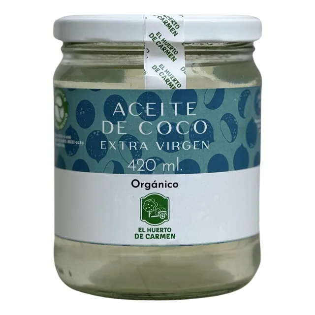 Aceite De Coco Extra Virgen 420 Ml Huerto De Carmen 100% Nat
