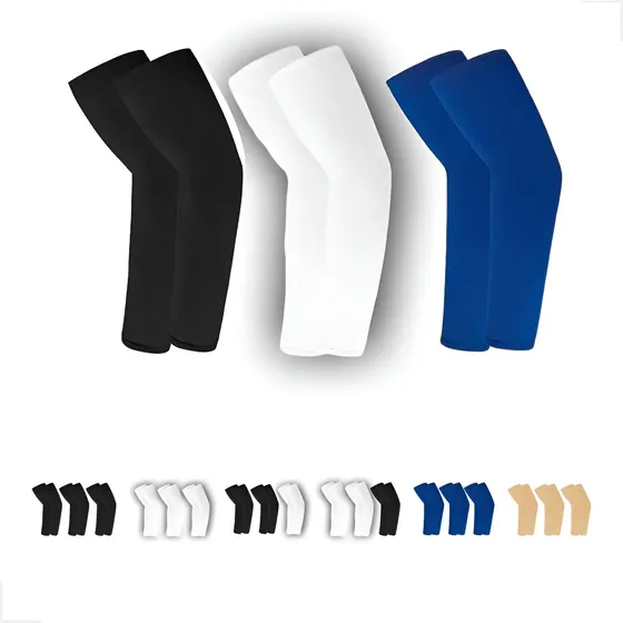 Kit 03 Par Manguito Proteção Solar Braço Ciclismo Moto Volei Cor Preto-branco-azul Tamanho Único — foto 2