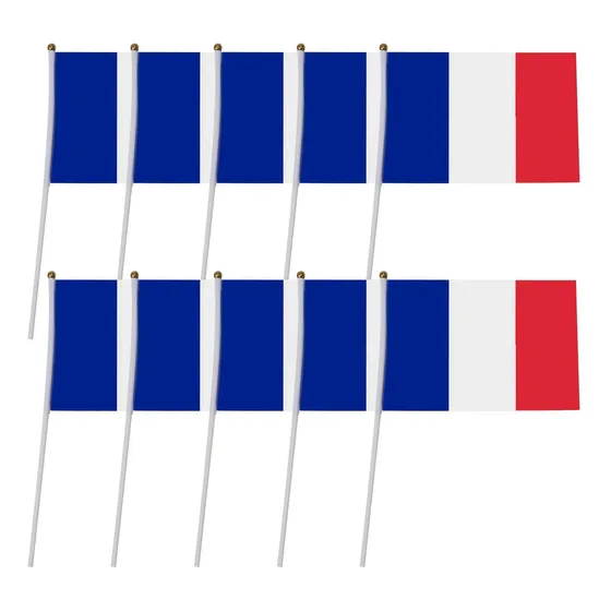 Francia Stick Flags 10 Minibanderas De Mano Francesas Pequeñ