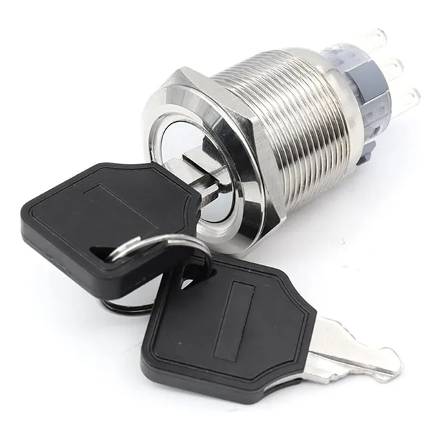 Interruptor Con Llave On Off Switch Keylock 22mm Tipo Pc