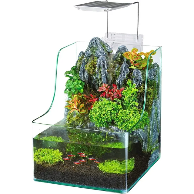 Acuario Agua Dulce Decoración Vidrio Penn Plax  1.85 Gal 