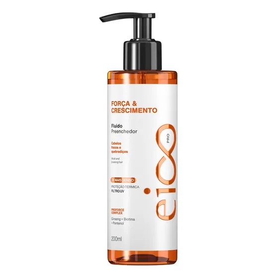 Eico Pro Fluído Preenchedor Estimulante Força Crescimento Proteção Térmica Filtro Solar 200ml Antiqueda Antiquebra