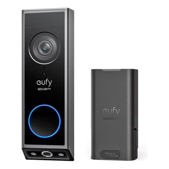 Timbre De Seguridad Con Video Eufy E340 Cámaras Duales 2k Color Negro