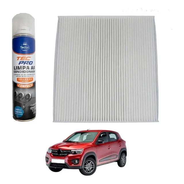 Filtro Cabine + Limpa Ar Condicionado Renault Kwid 1.0 3cc