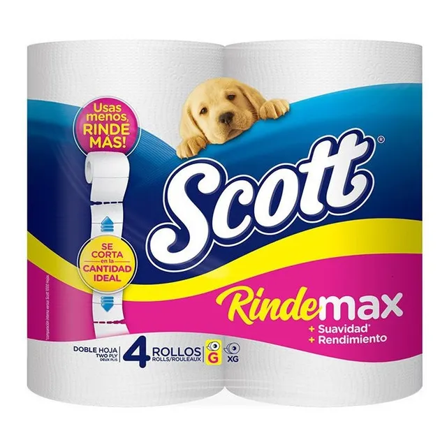 Papel Higiénico Scott Rindemax 4 Rollos 28 Mts