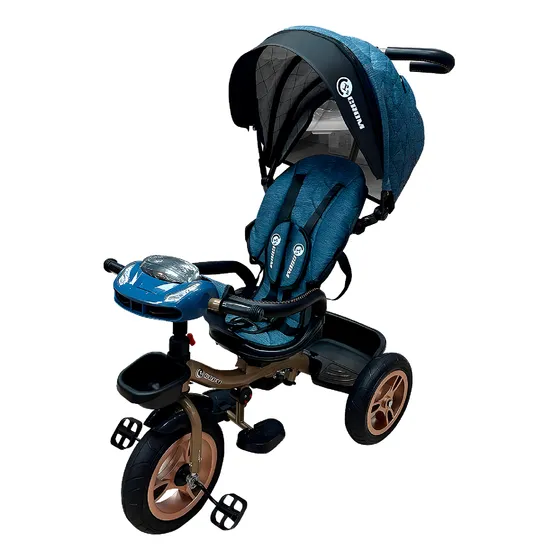 Triciclo Con Paseador Azul