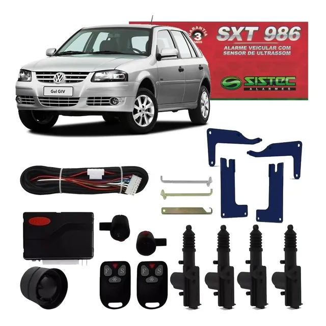 Alarme E Trava Vw Volks Gol Parati G2 G3 G4 4 Portas