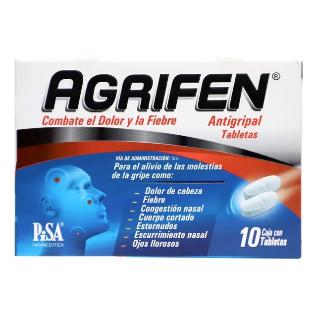 Agrifen Antigripal Clorfenamina Paracetamol Con 10 Tabletas