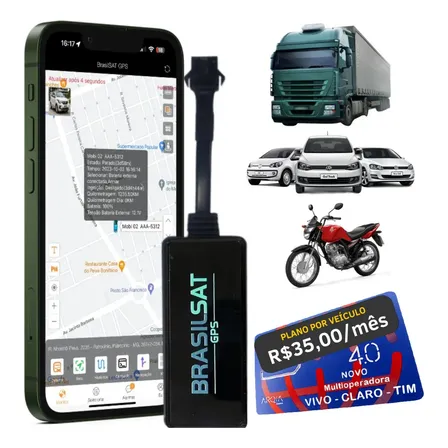 Rastreador Automotivo Com Aplicativo No Celular + Chip M2m