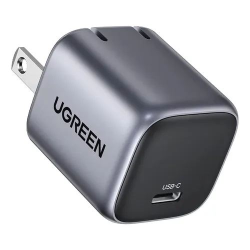 Mini Cargador 20w Ugreen Carga Rápida Pd Gan Usb C Portátil Color Gris