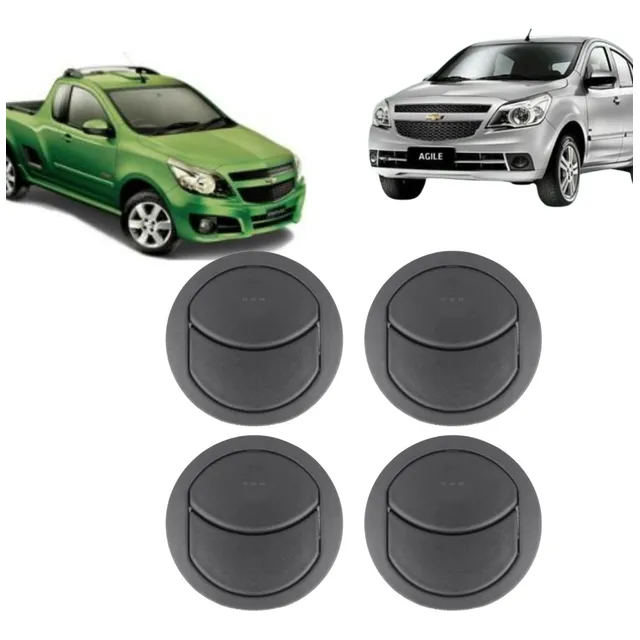 Kit 4 Difusor De Ar Painel Chevrolet Agile E Montana Grafite
