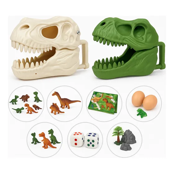 Set Dinosaurios Maletin Cabeza De Trex Con Mat De Juego