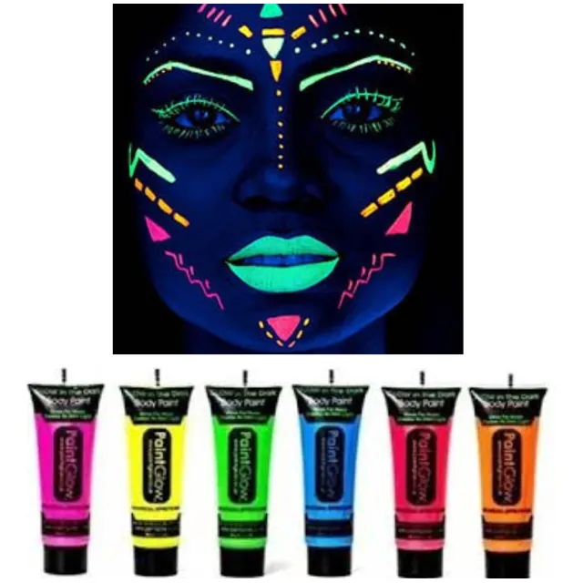 Pintura Para La Cara O Cuerpo Fluo Neón  X 6 Fiesta Cotillón