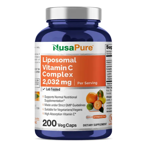 Suplemento Nusapure De Vitamina C Liposomal 2032 Mg, 200 Cáp