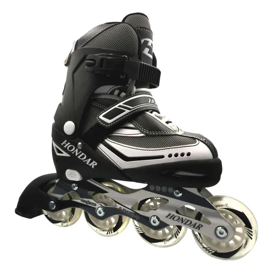 Patines En Linea Roller Hondar Talla Ajustable Mod 126 Black